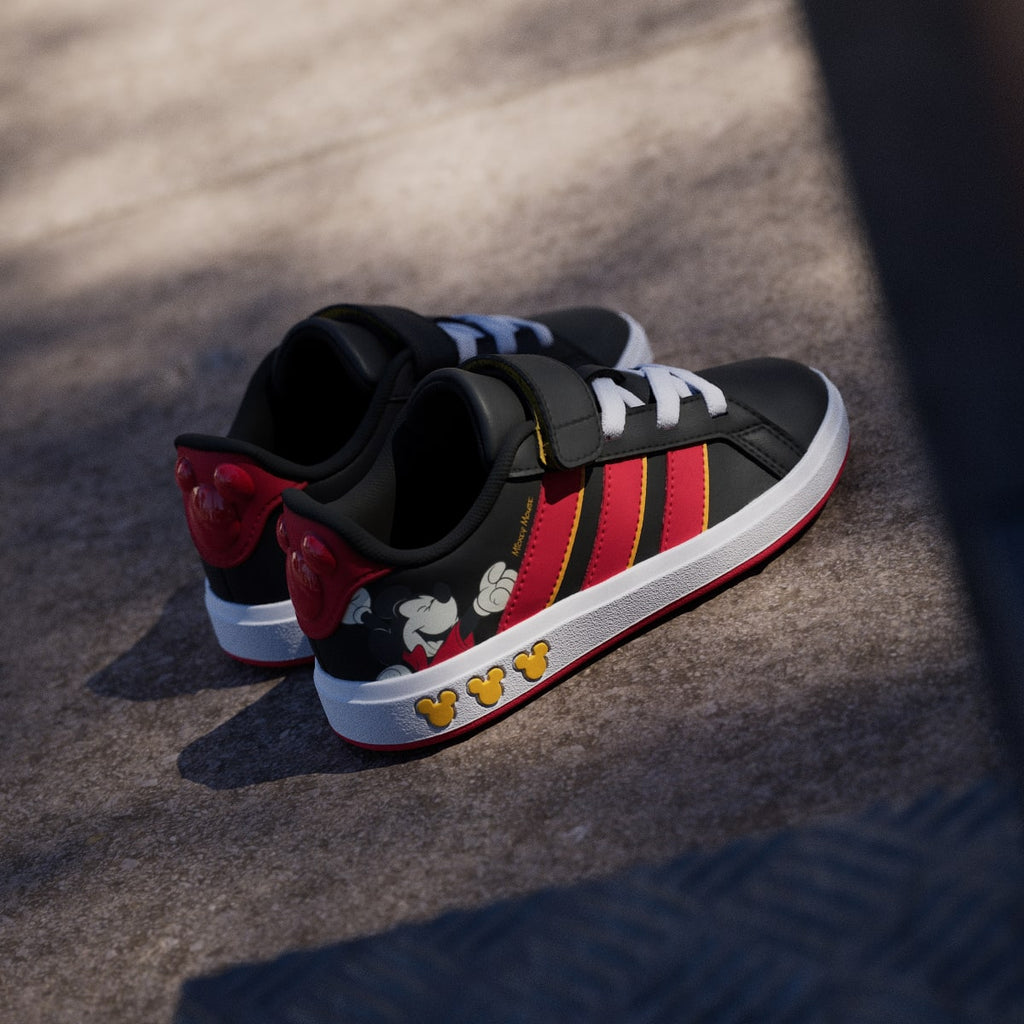 Adidas Kids' ADIDAS DISNEY MICKEY MOUSE GRAND COURT SHOES KIDS - Core Black / Pure Ruby / Crew Yellow - Image 6