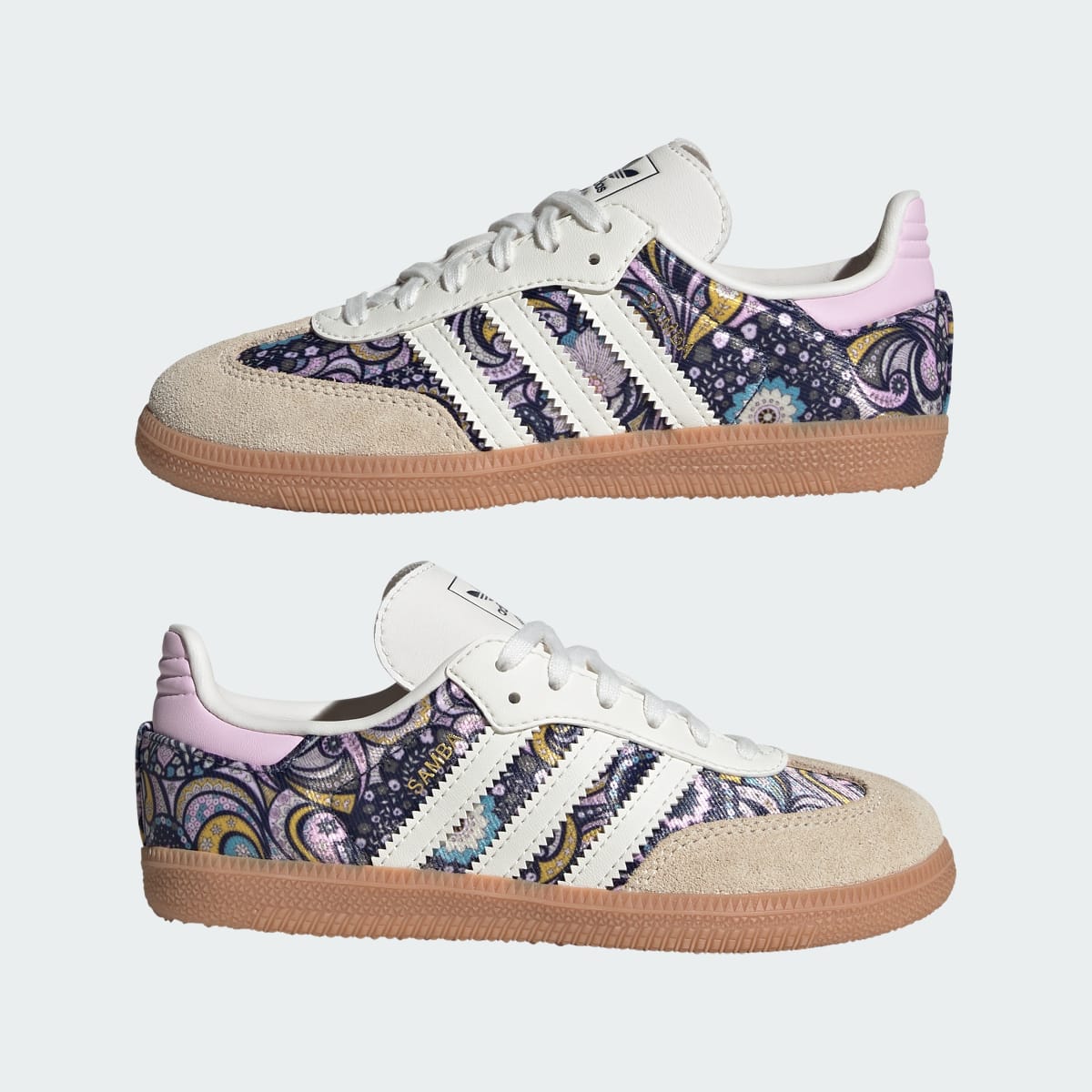 Adidas Kids' ADIDAS LIBERTY SAMBA OG LACE SHOES - Core White / Orchid Fusion / Gum - Image 9