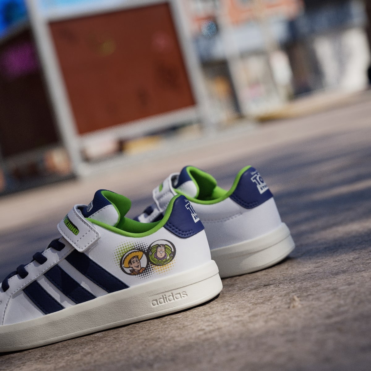 Adidas Kids' ADIDAS PIXAR TOY STORY GRAND COURT SHOES KIDS - Cloud White / Dark Blue / Off White - Image 9
