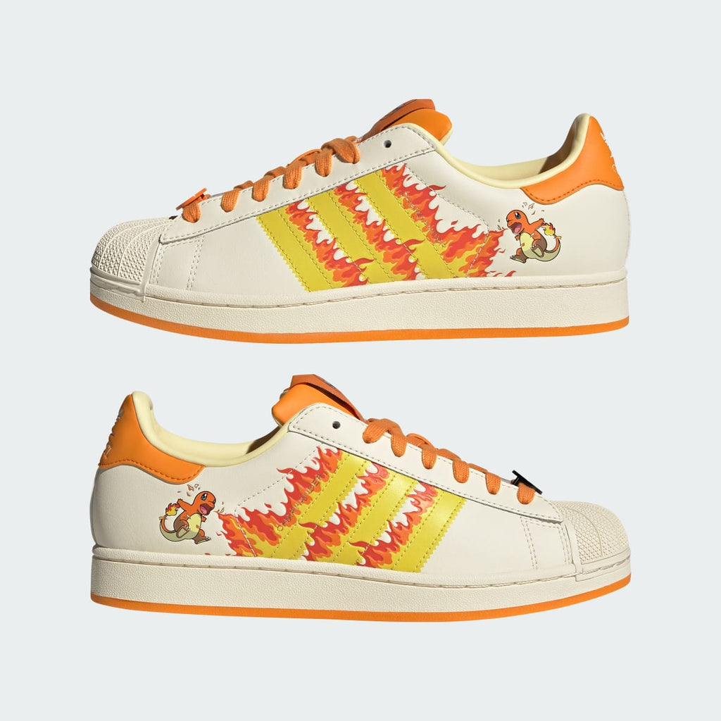 Adidas Women's ADIDAS Pokémon SUPERSTAR II SHOES - Cream White / Shock Yellow / Bright Orange - Image 7