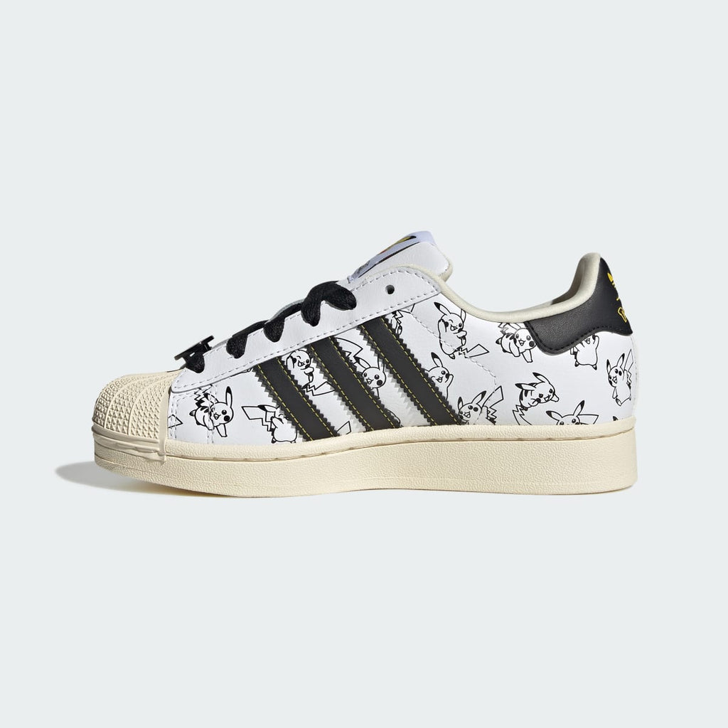 Adidas Kids' ADIDAS Pokémon SUPERSTAR II SHOES - Cloud White / Core Black / Gold Metallic - Image 6