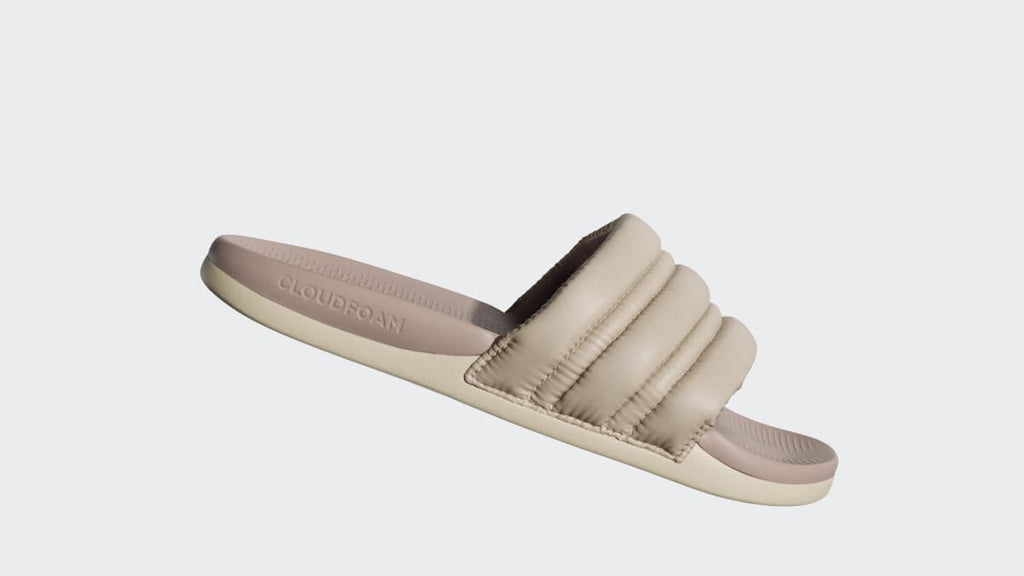 Adidas Women's ADILETTE COMFORT 2.0 SLIDES - Crystal Linen / Dual Lilac / Wonder Taupe - Image 2