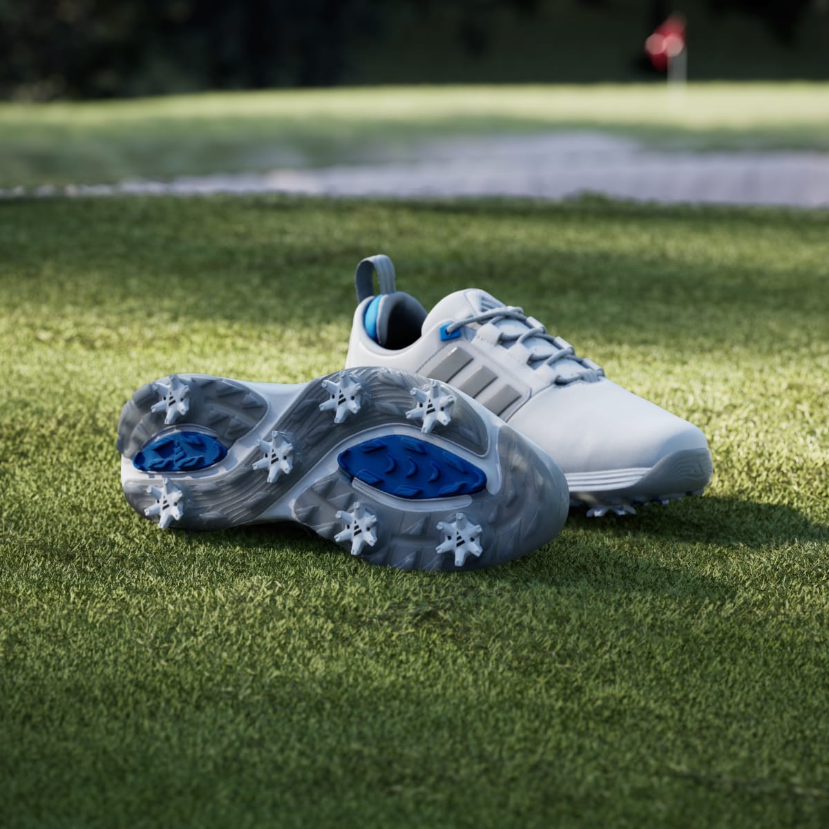 Adidas Men's ADIPOWER 26 GOLF SHOES - Dash Grey / Iron Metallic / Lucid Ray Blue - Image 4