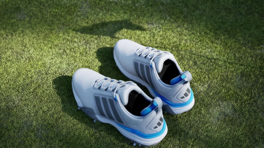 Adidas Men's ADIPOWER 26 GOLF SHOES - Dash Grey / Iron Metallic / Lucid Ray Blue - Image 2