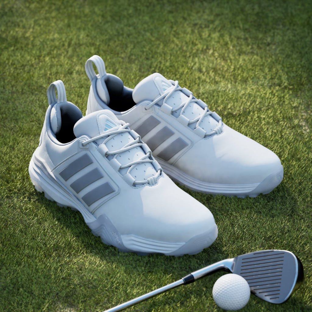 Adidas Men's ADIPOWER 26 SPIKELESS GOLF SHOES - Cloud White / Silver Metallic / Halo Silver - Image 5