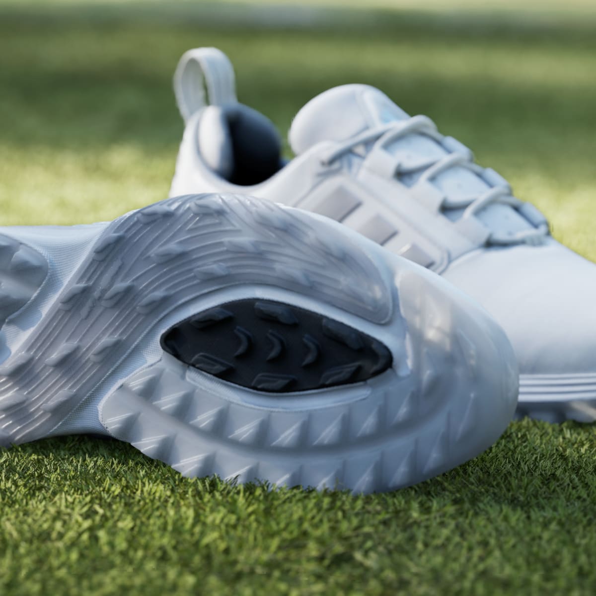 Adidas Men's ADIPOWER 26 SPIKELESS GOLF SHOES - Cloud White / Silver Metallic / Halo Silver - Image 9