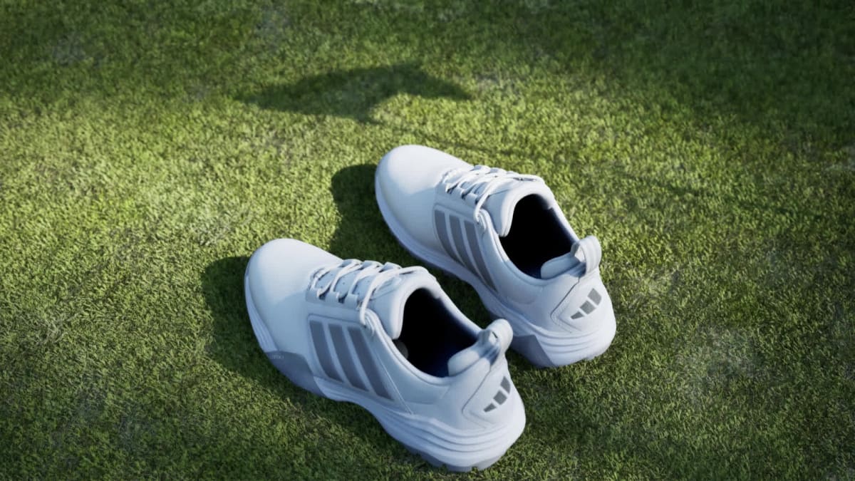 Adidas Women's ADIPOWER 26 SPIKELESS GOLF SHOES - Cloud White / Silver Metallic / Dash Grey - Image 2
