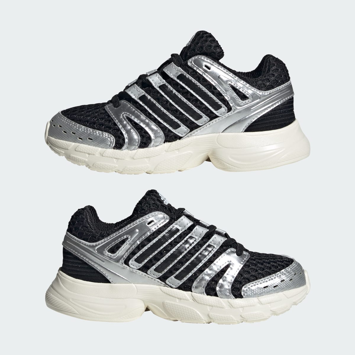 Adidas Kids' ADISTAR CONTROL 5 ELASTIC LACE SHOES - Core Black / Silver Metallic / Grey One - Image 7