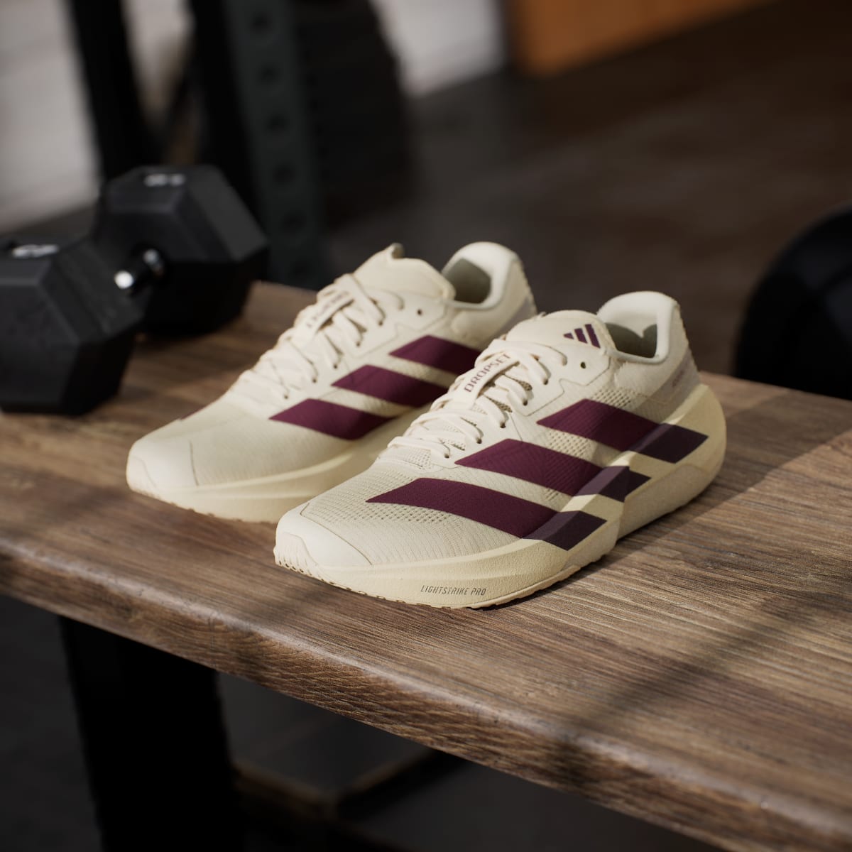 Adidas Women's ADIZERO Dropset Pro Training Shoes - Warm Vanilla / Maroon / Warm Vanilla - Image 5