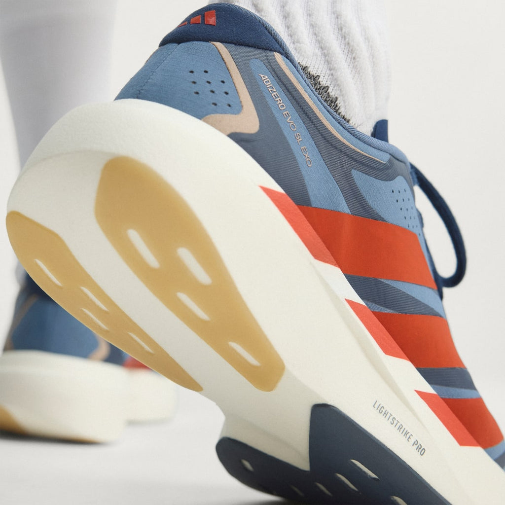 Adidas Men's ADIZERO EVO SL EXO Shoes - Tech Ink / Collegiate Orange / Collegiate Navy - Image 9
