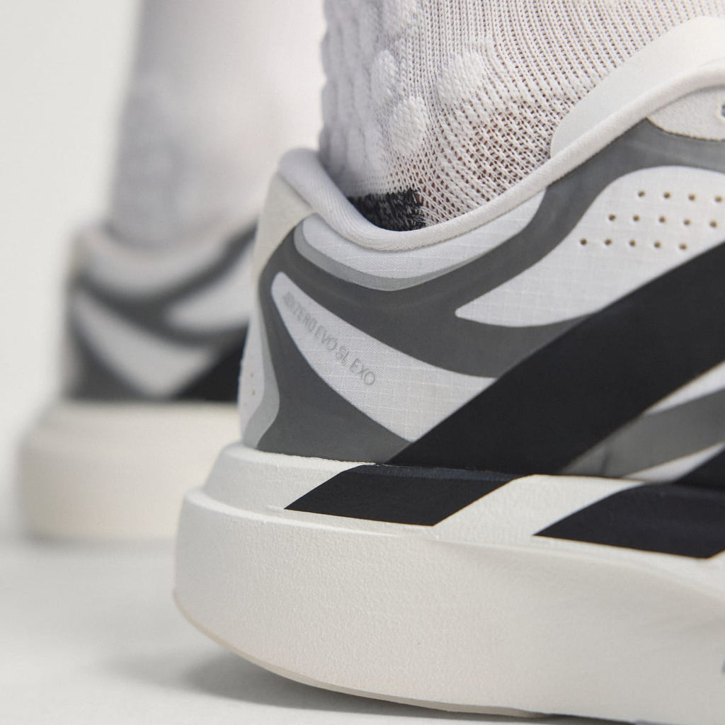 Adidas Men's ADIZERO EVO SL EXO Shoes - Cloud White / Core Black / Iron Metallic - Image 10