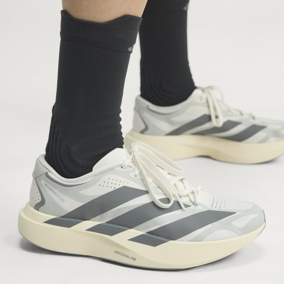 Adidas Women's ADIZERO EVO SL EXO Shoes - Cloud White / Grey Four / Wonder Silver - Image 2