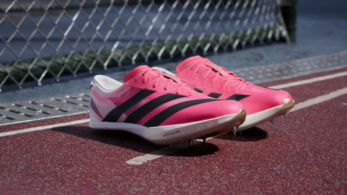 Adidas Women's ADIZERO FINESSE Shoes - Solar Turbo / Core Black / Gold Metallic - Image 2