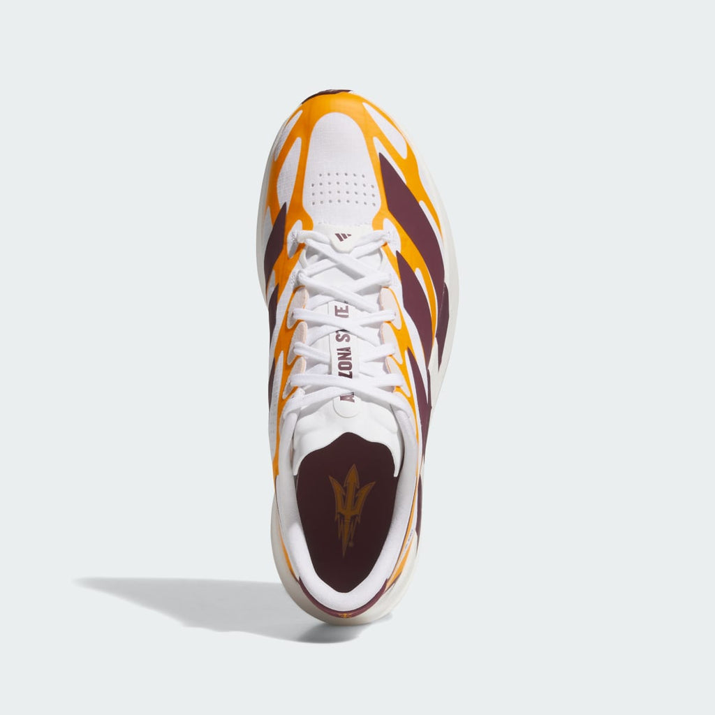 Adidas Men's ARIZONA SUN DEVILS ADIZERO EVO SL EXO Shoes - Cloud White / Team Maroon / Team Colleg Gold - Image 2