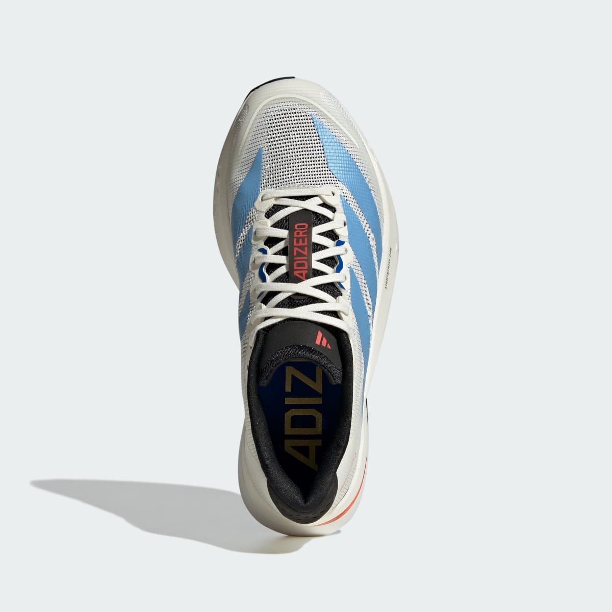 Adidas Women's Adizero Boston 13 Running Shoes - Off White / Light Blue / Gold Metallic - Image 2