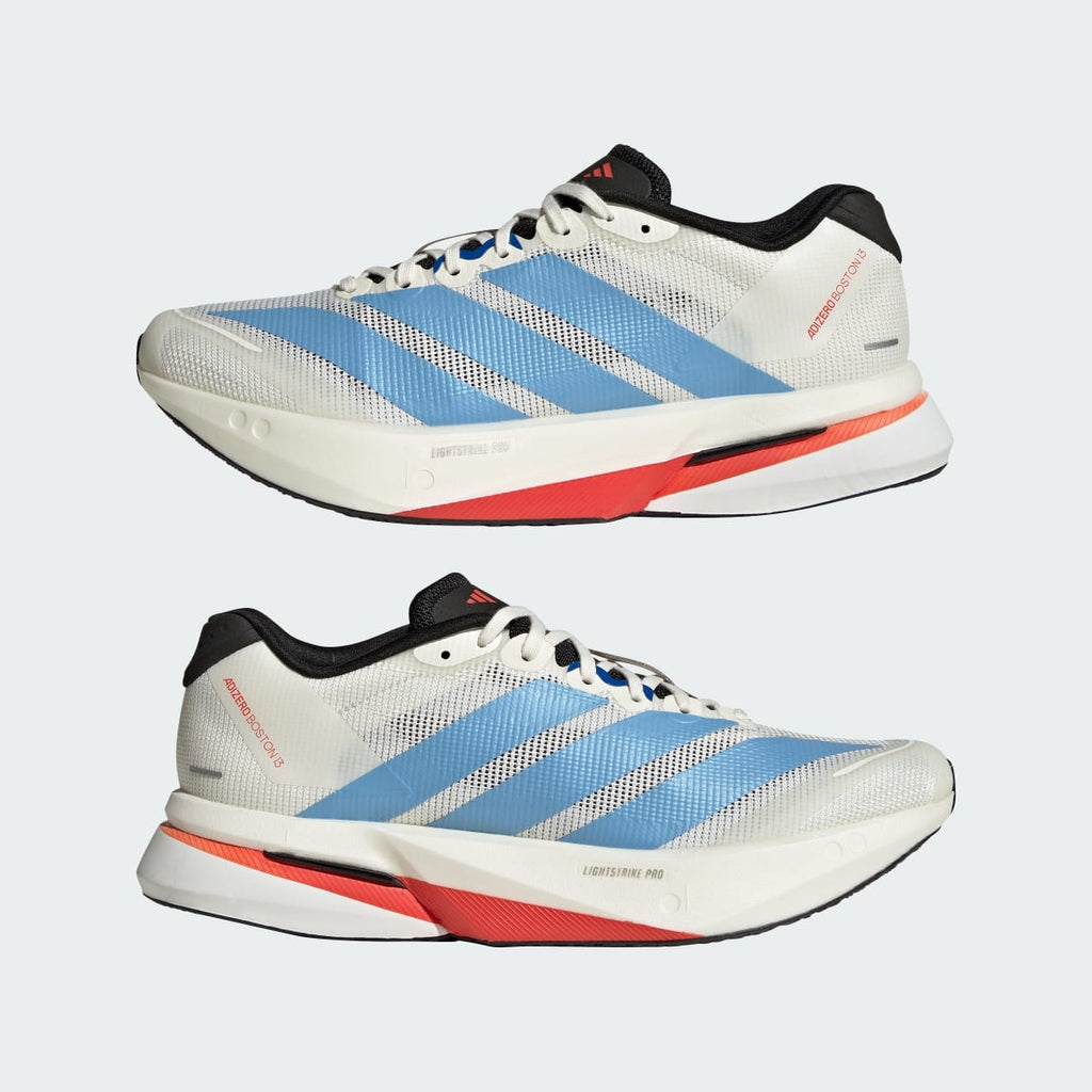 Adidas Women's Adizero Boston 13 Running Shoes - Off White / Light Blue / Gold Metallic - Image 7