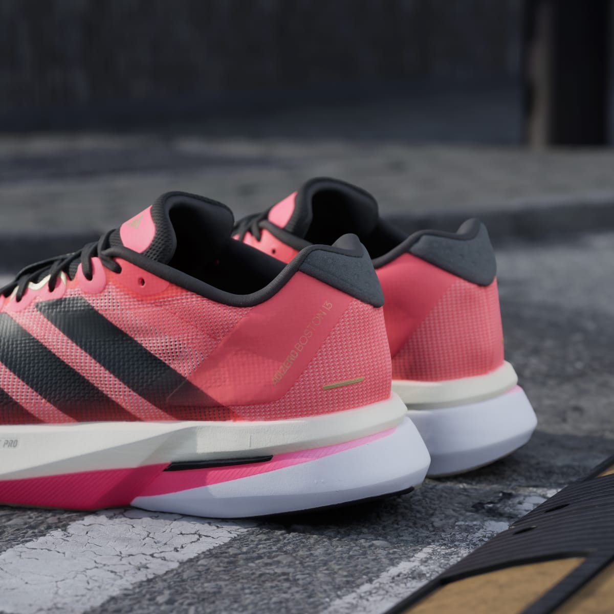 Adidas Men's Adizero Boston 13 Shoes - Solar Turbo / Carbon / Charcoal - Image 10