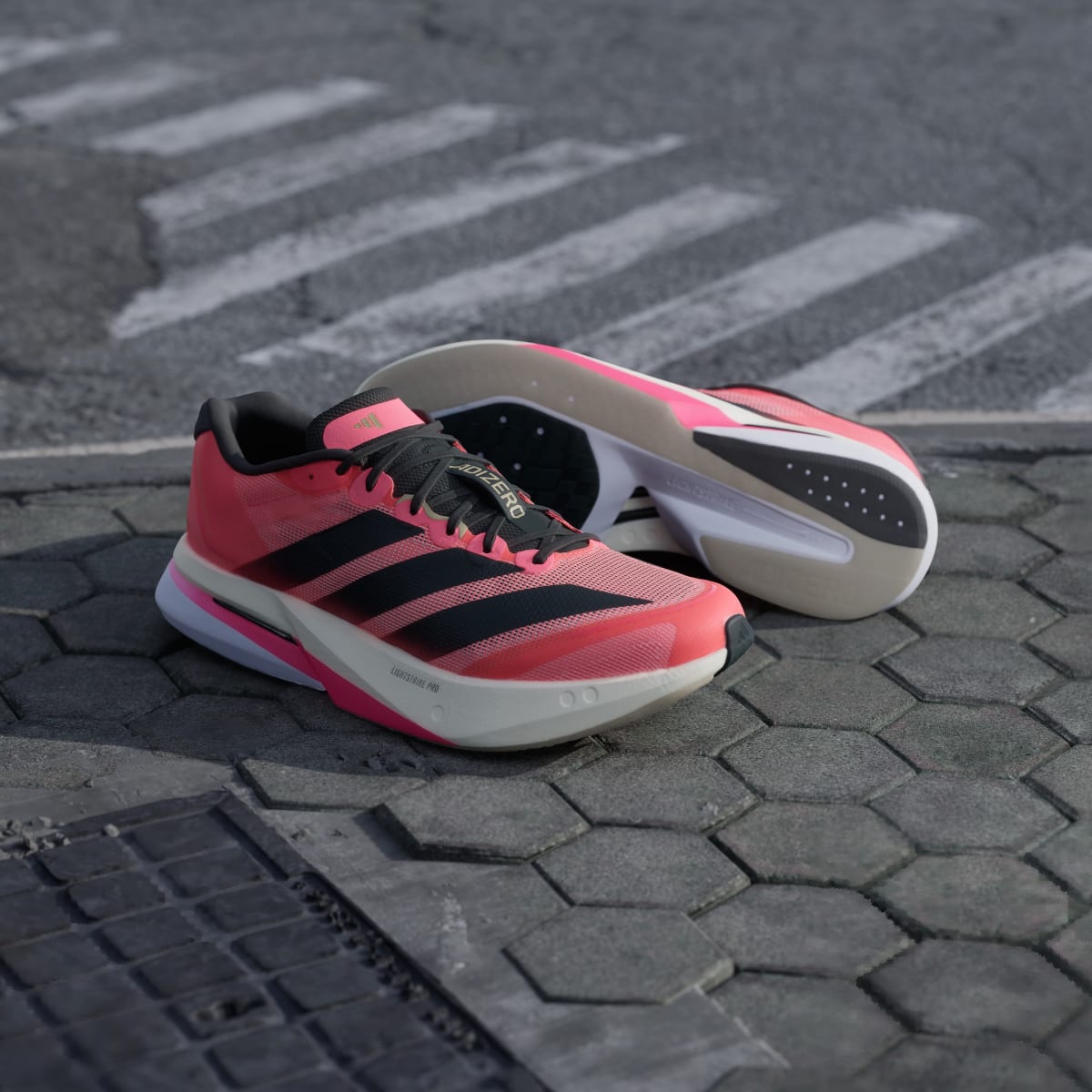 Adidas Men's Adizero Boston 13 Shoes - Solar Turbo / Carbon / Charcoal - Image 8