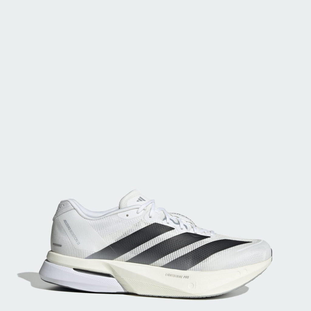Adidas Men's Adizero Boston 13 Shoes - Cloud White / Core Black / Dash Grey - Image 1