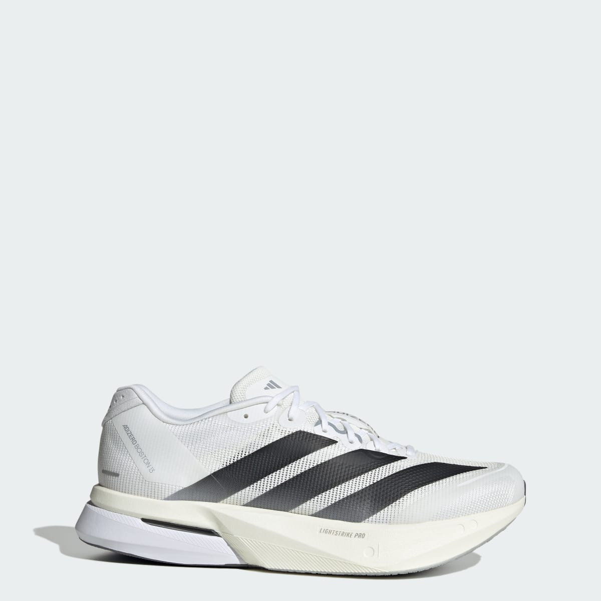Adidas Men's Adizero Boston 13 Shoes - Cloud White / Core Black / Dash Grey - Image 1