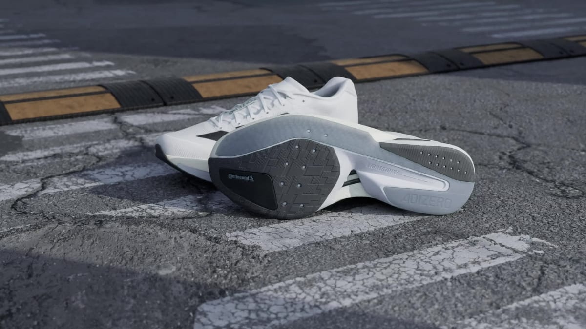 Adidas Men's Adizero Boston 13 Shoes - Cloud White / Core Black / Dash Grey - Image 2