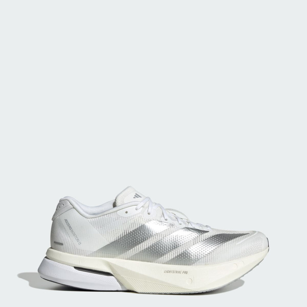 Adidas Women's Adizero Boston 13 Shoes - Cloud White / Matte Silver / Dash Grey - Image 1