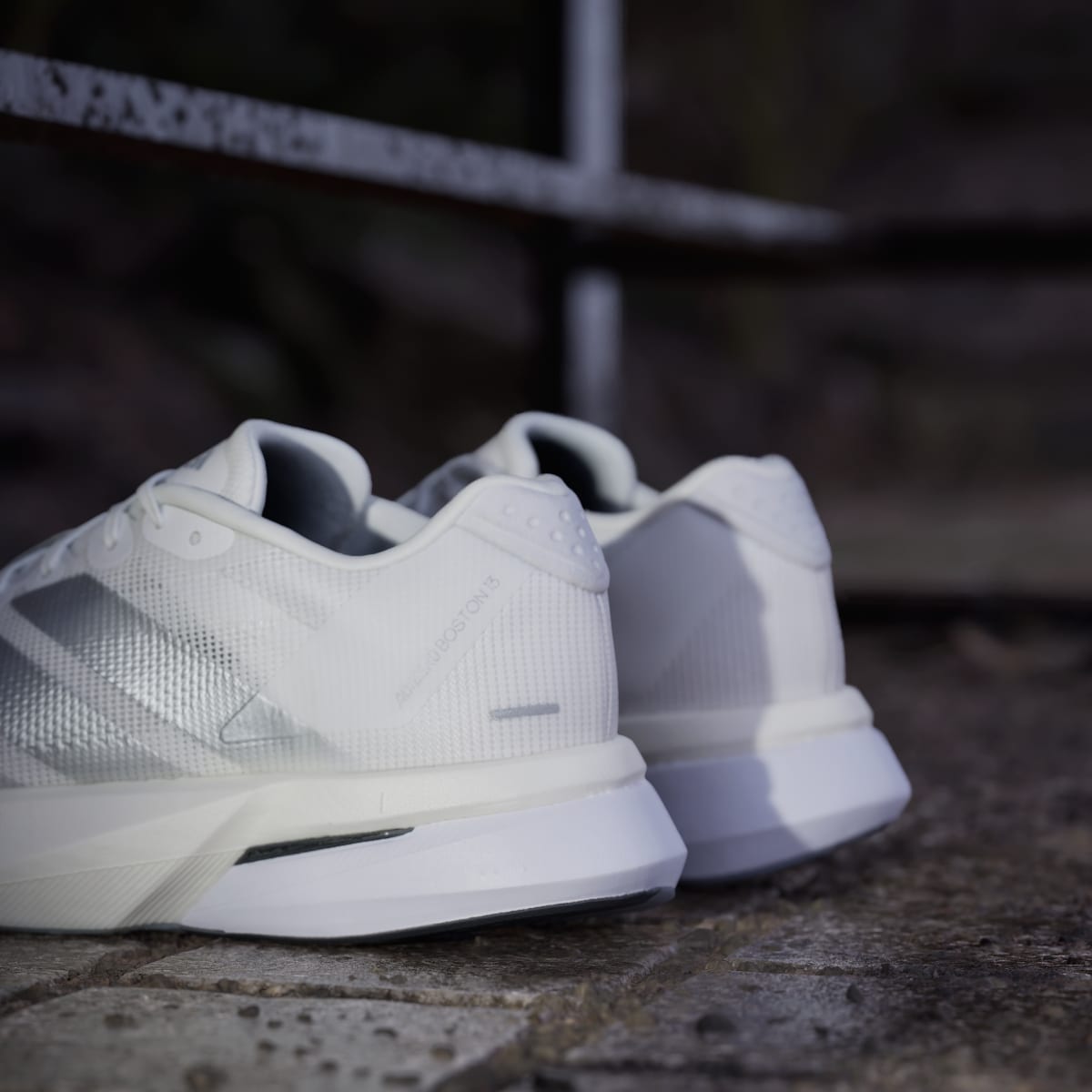 Adidas Women's Adizero Boston 13 Shoes - Cloud White / Matte Silver / Dash Grey - Image 9