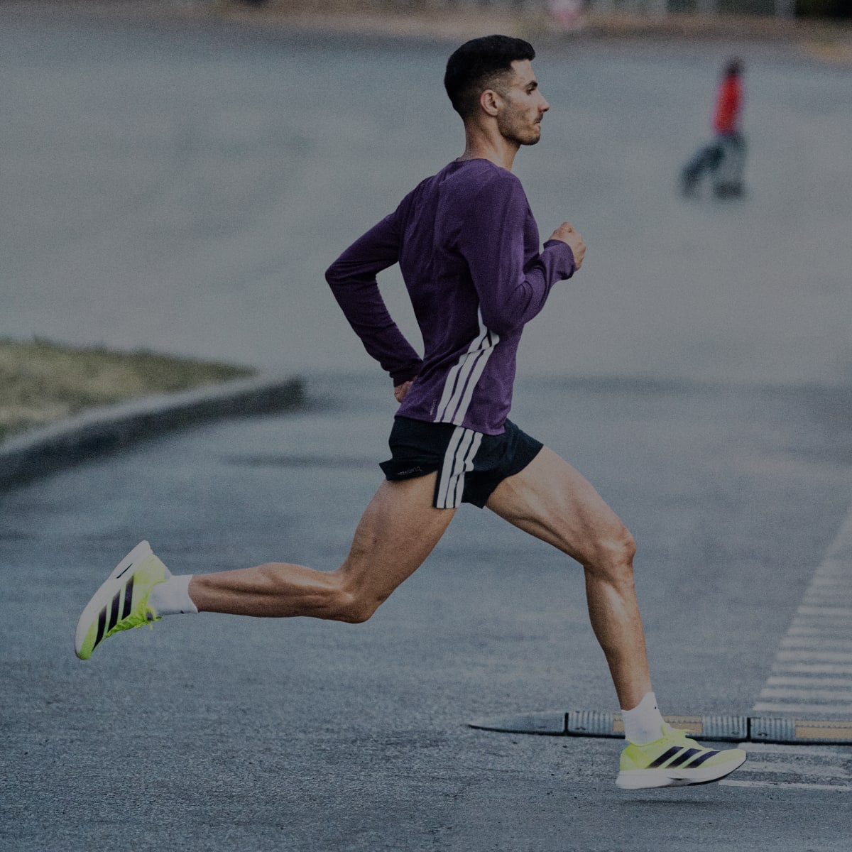 Adidas Men's Adizero Boston 13 Shoes - Solar Yellow / Aurora Plum / Powder Plum - Image 12