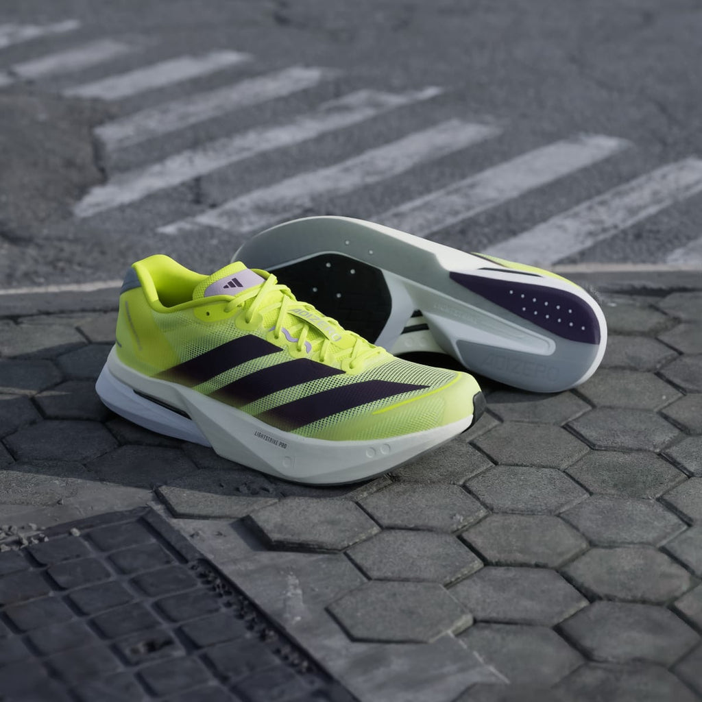 Adidas Men's Adizero Boston 13 Shoes - Solar Yellow / Aurora Plum / Powder Plum - Image 8