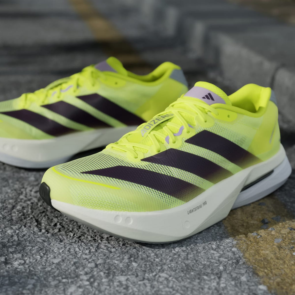 Adidas Men's Adizero Boston 13 Shoes - Solar Yellow / Aurora Plum / Powder Plum - Image 9