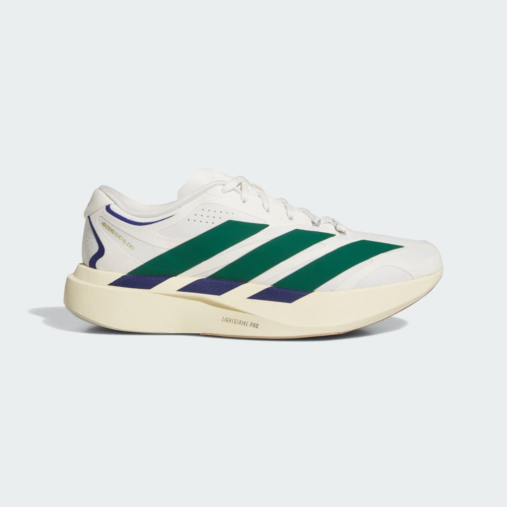 Adidas Men's Adizero EVO SL EXO SUEDE Shoes - Core White / Collegiate Green / Cream White - Image 1
