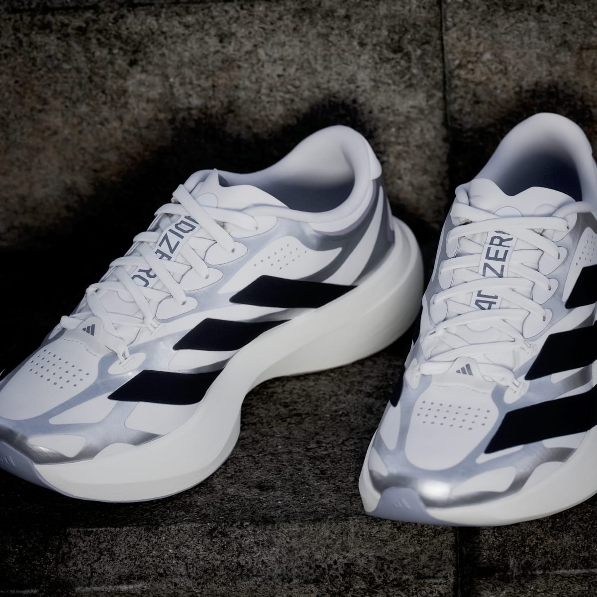 Adidas Women's Adizero EVO SL EXO Shoes - Cloud White / Core Black / Iron Metallic - Image 9