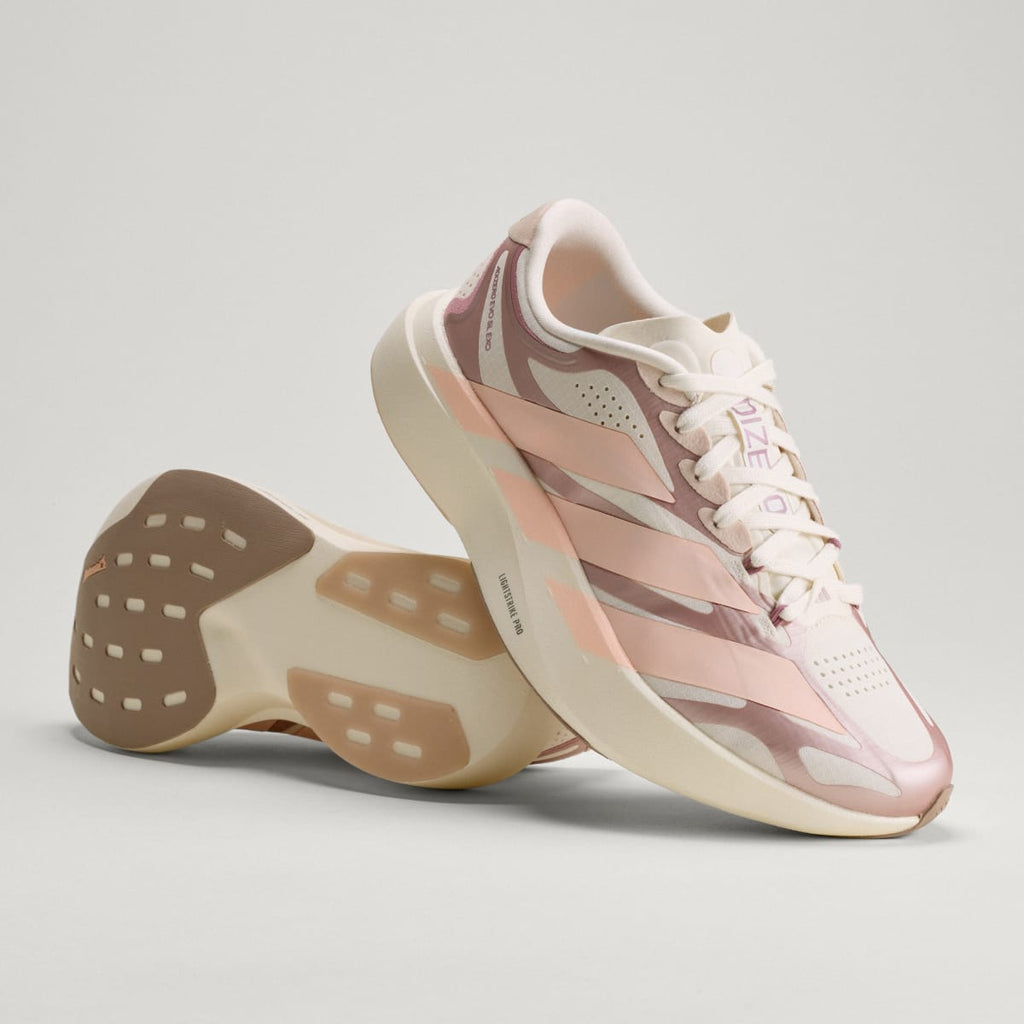 Adidas Women's Adizero EVO SL EXO Shoes - Cloud White / Blush Pink / Grey - Image 1