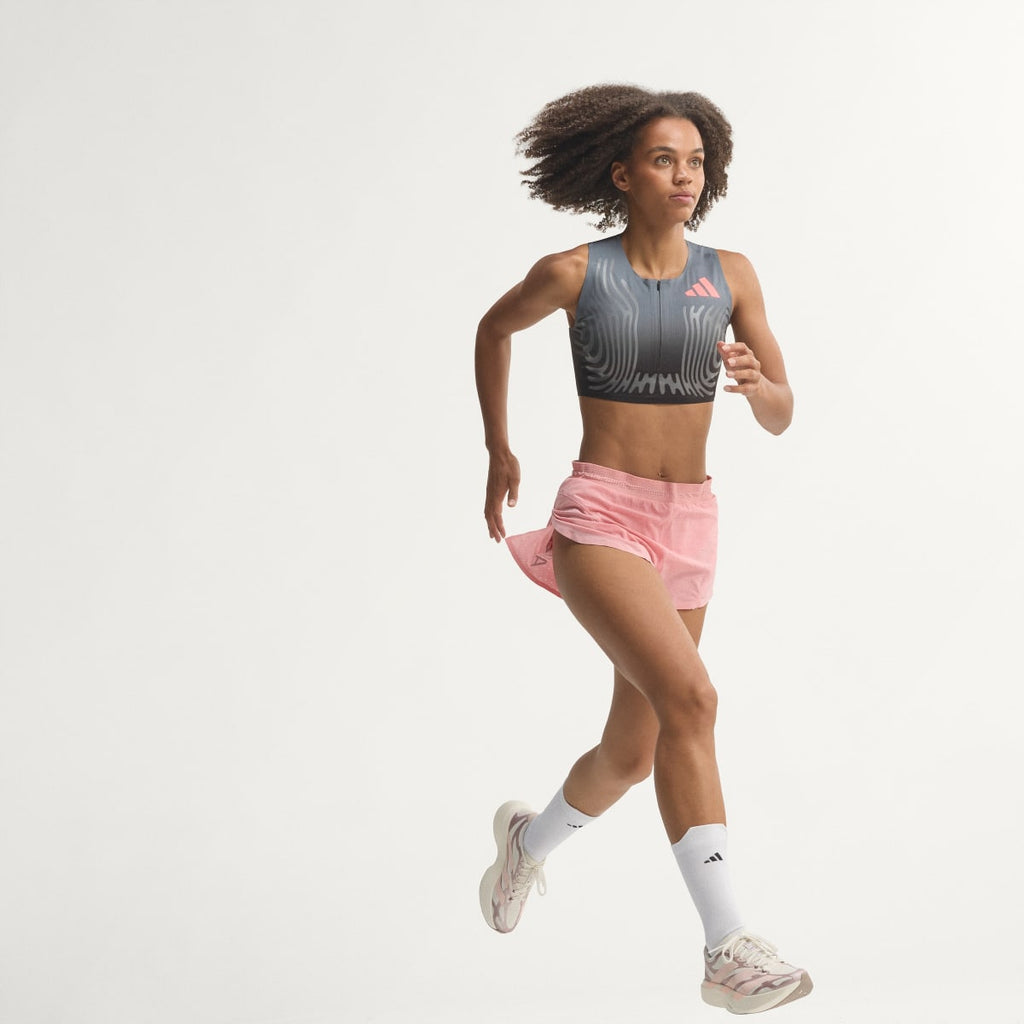Adidas Women's Adizero EVO SL EXO Shoes - Cloud White / Blush Pink / Grey - Image 5