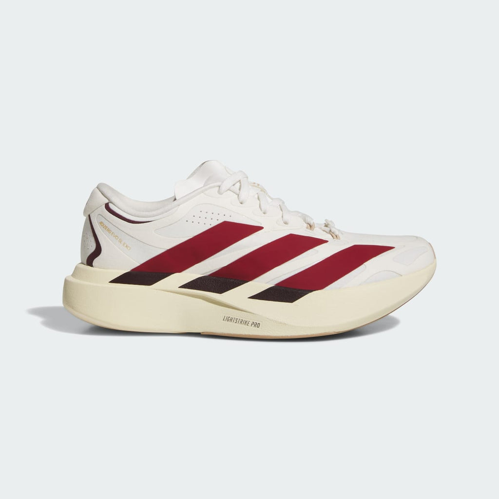 Adidas Women's Adizero EVO SL Exo Suede LIGHTSTRIKEPRO Running Shoes - Core White / Team Victory Red / Cream White - Image 1