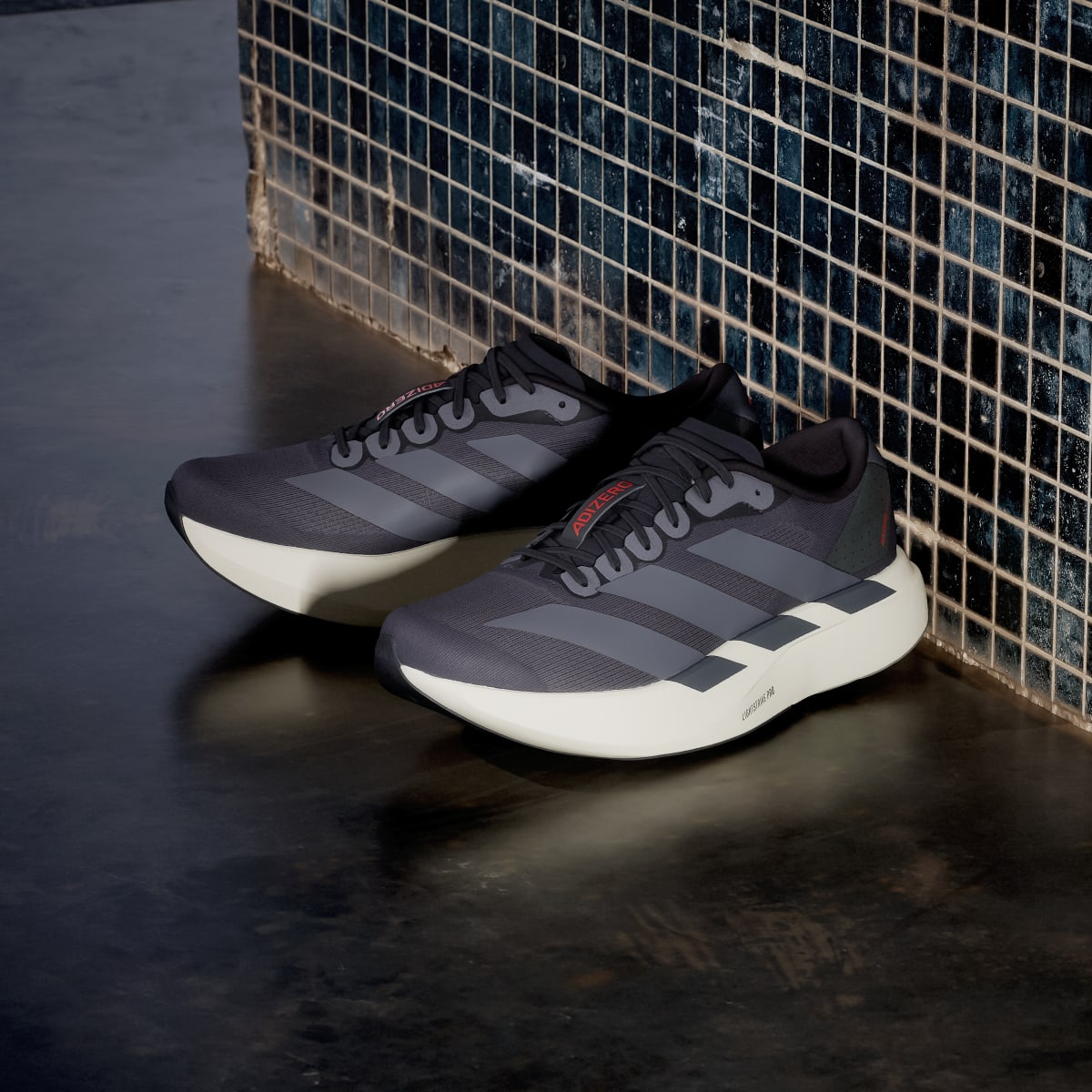 Adidas Men's Adizero EVO SL Shoes - Aurora Onix / Onix / Collegiate Orange - Image 5