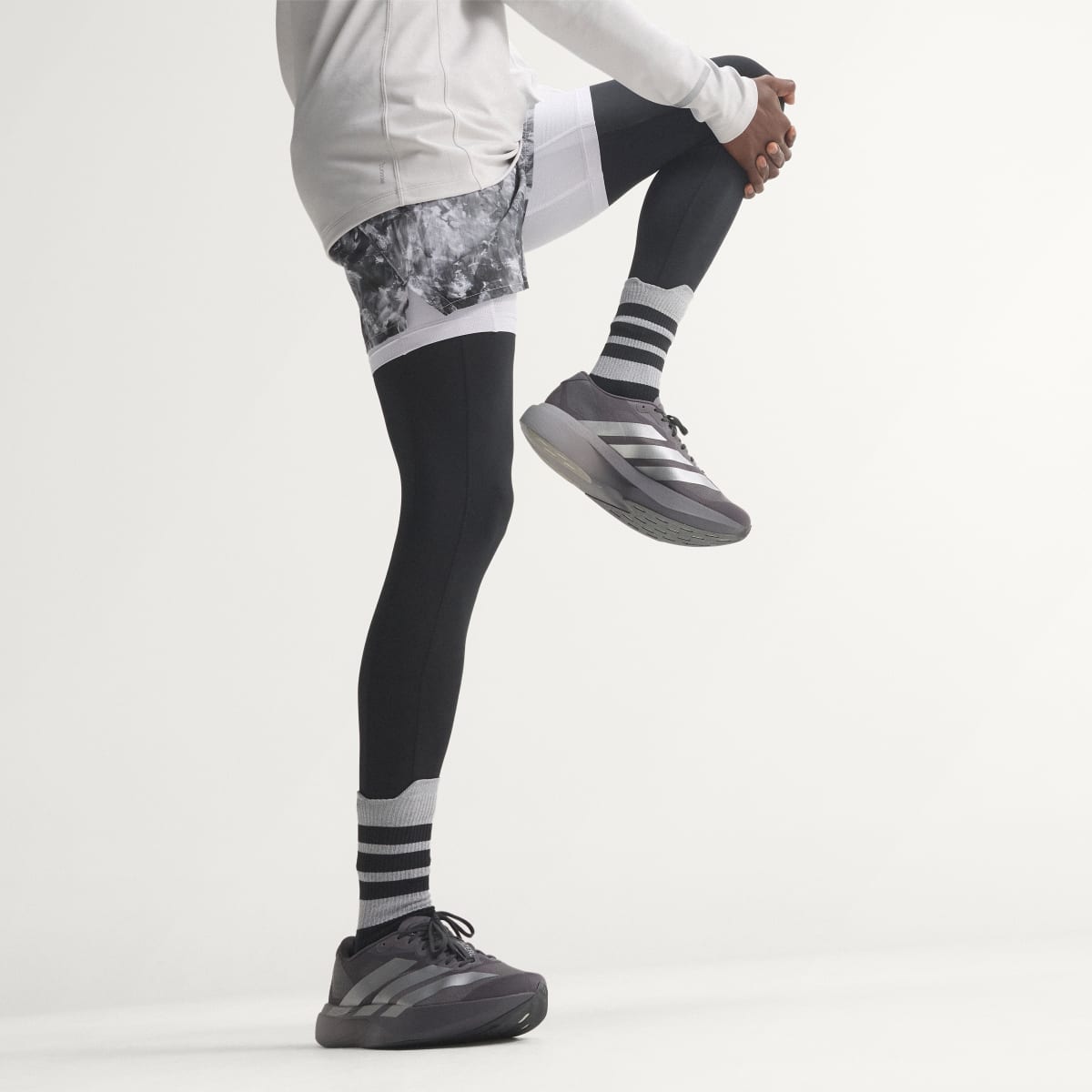 Adidas Men's Adizero EVO SL Shoes - Grey Strata / Silver Metallic / Light Granite - Image 10