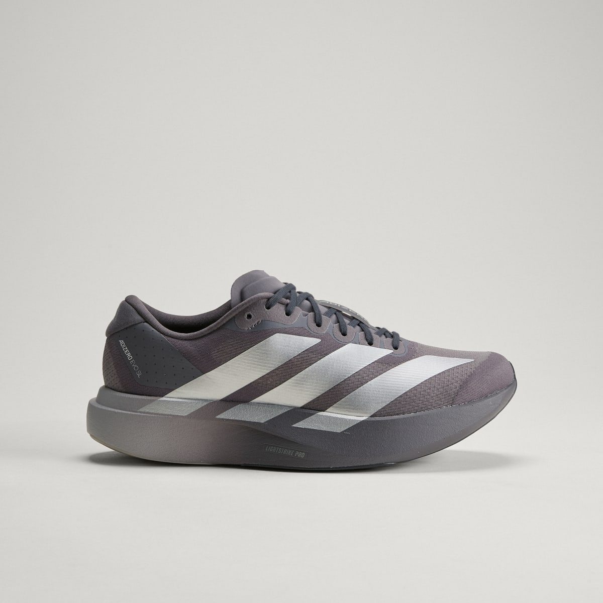 Adidas Men's Adizero EVO SL Shoes - Grey Strata / Silver Metallic / Light Granite - Image 3