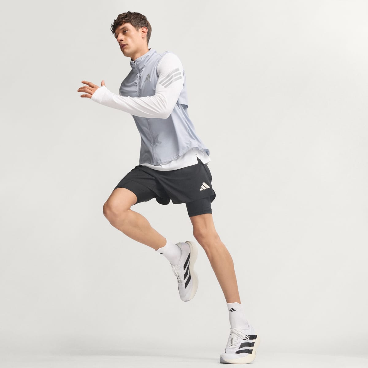 Adidas Men's Adizero EVO SL Shoes - Cloud White / Core Black / Cloud White - Image 7