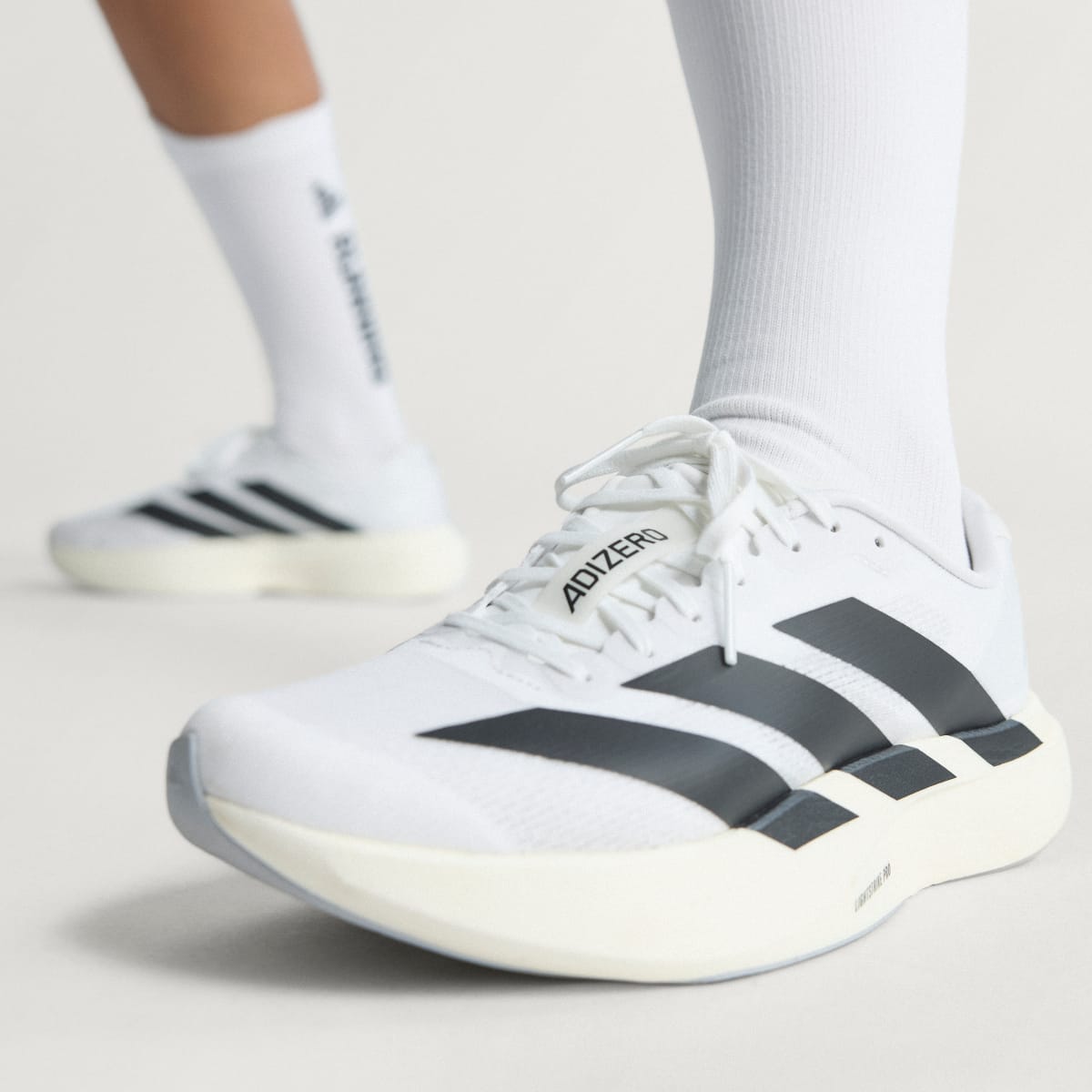 Adidas Women's Adizero EVO SL Shoes - Cloud White / Core Black / Cloud White - Image 6