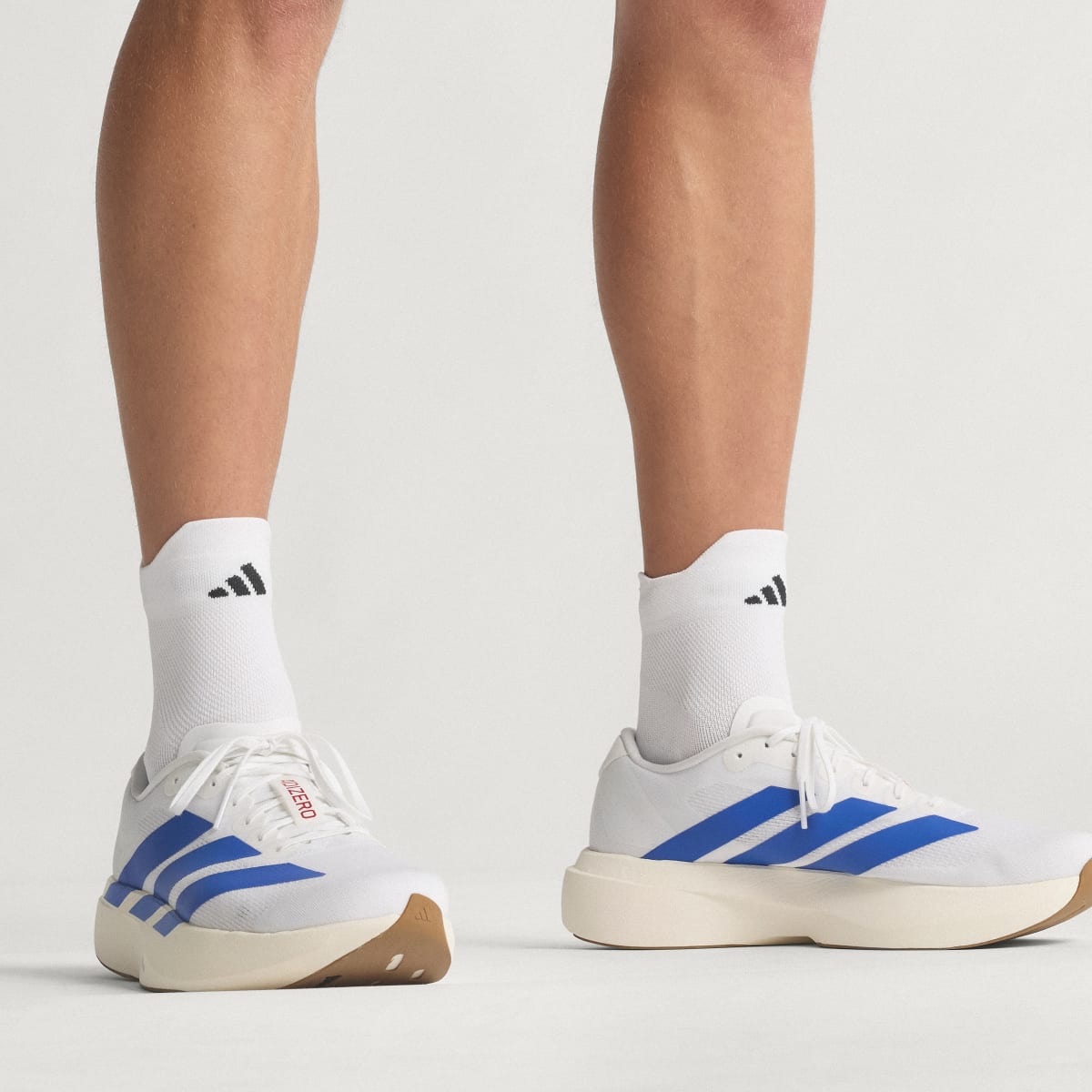 Adidas Men's Adizero EVO SL Shoes - Cloud White / Royal Blue / Pure Ruby - Image 10