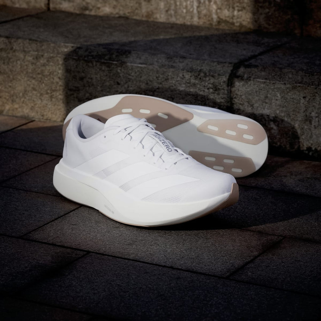 Adidas Men's Adizero EVO SL Shoes - Cloud White / Cloud White / Warm Sandstone - Image 8