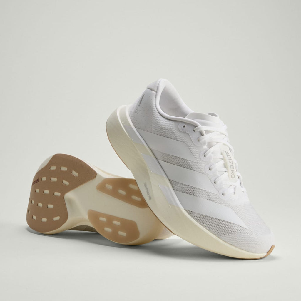 Adidas Women's Adizero EVO SL Shoes - Cloud White / Cloud White / Warm Sandstone - Image 1