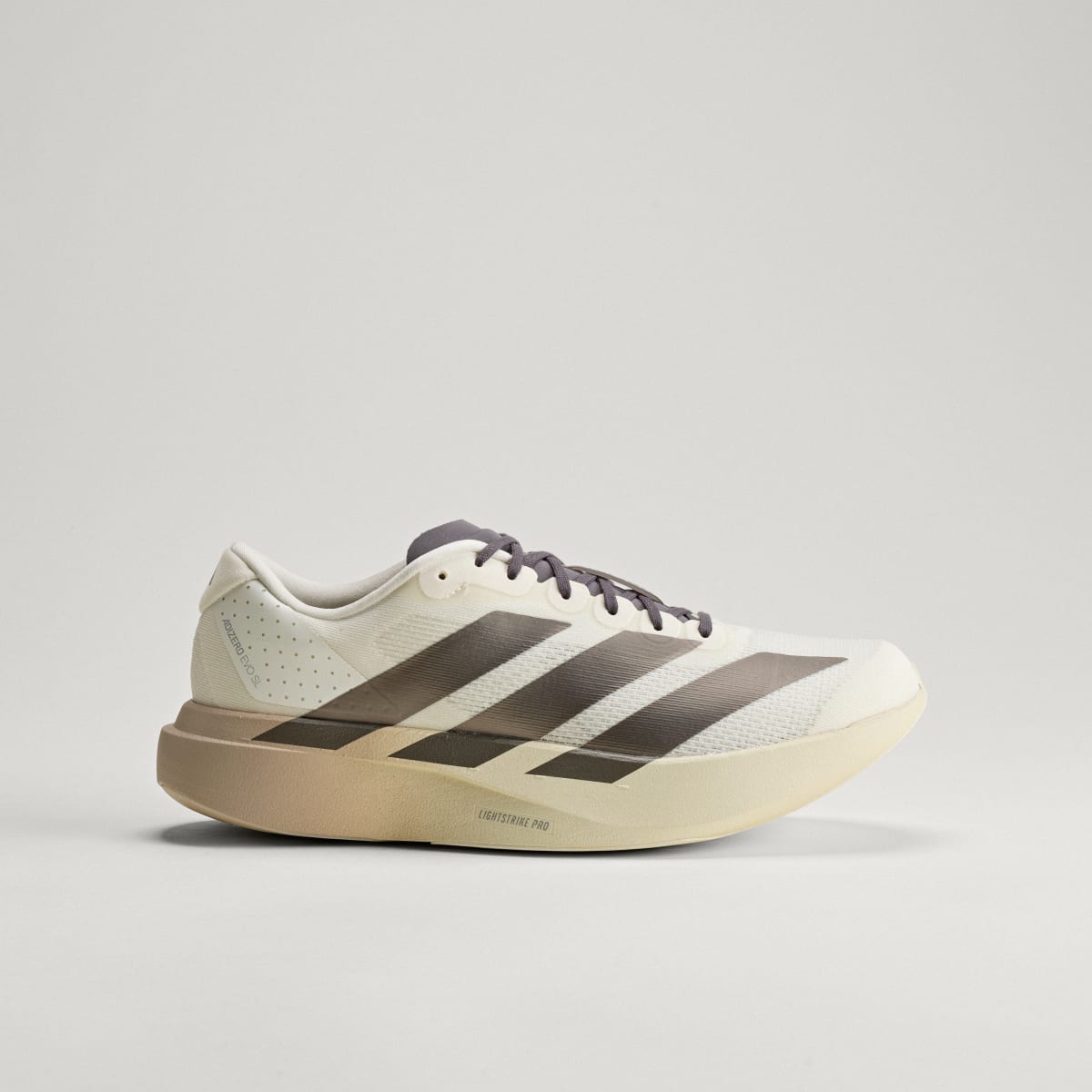 Adidas Men's Adizero EVO SL Shoes - Off White / Aurora Coffee Met. / Matte Silver - Image 3