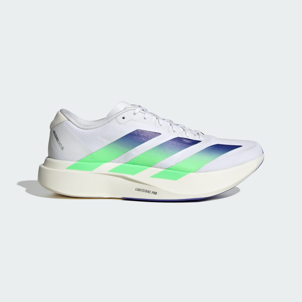Adidas Men's Adizero EVO SL Shoes - Cloud White / Beam Green / Core White - Image 1