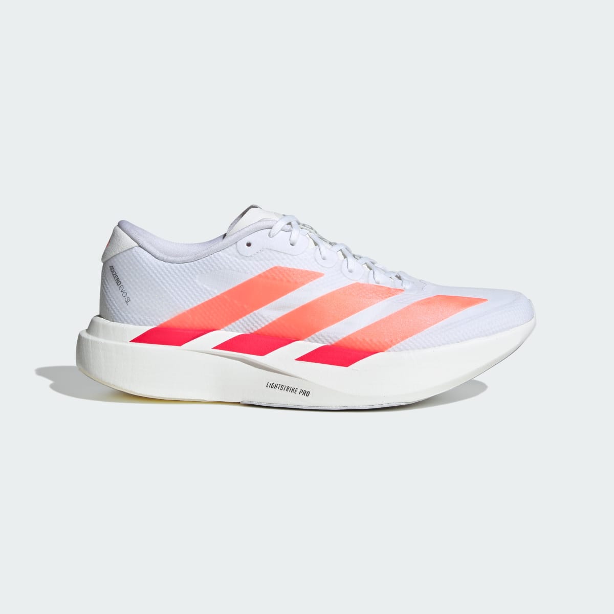 Adidas Men's Adizero EVO SL Woven Running Shoes - Cloud White / Lucid Orange / Lucid Red - Image 1