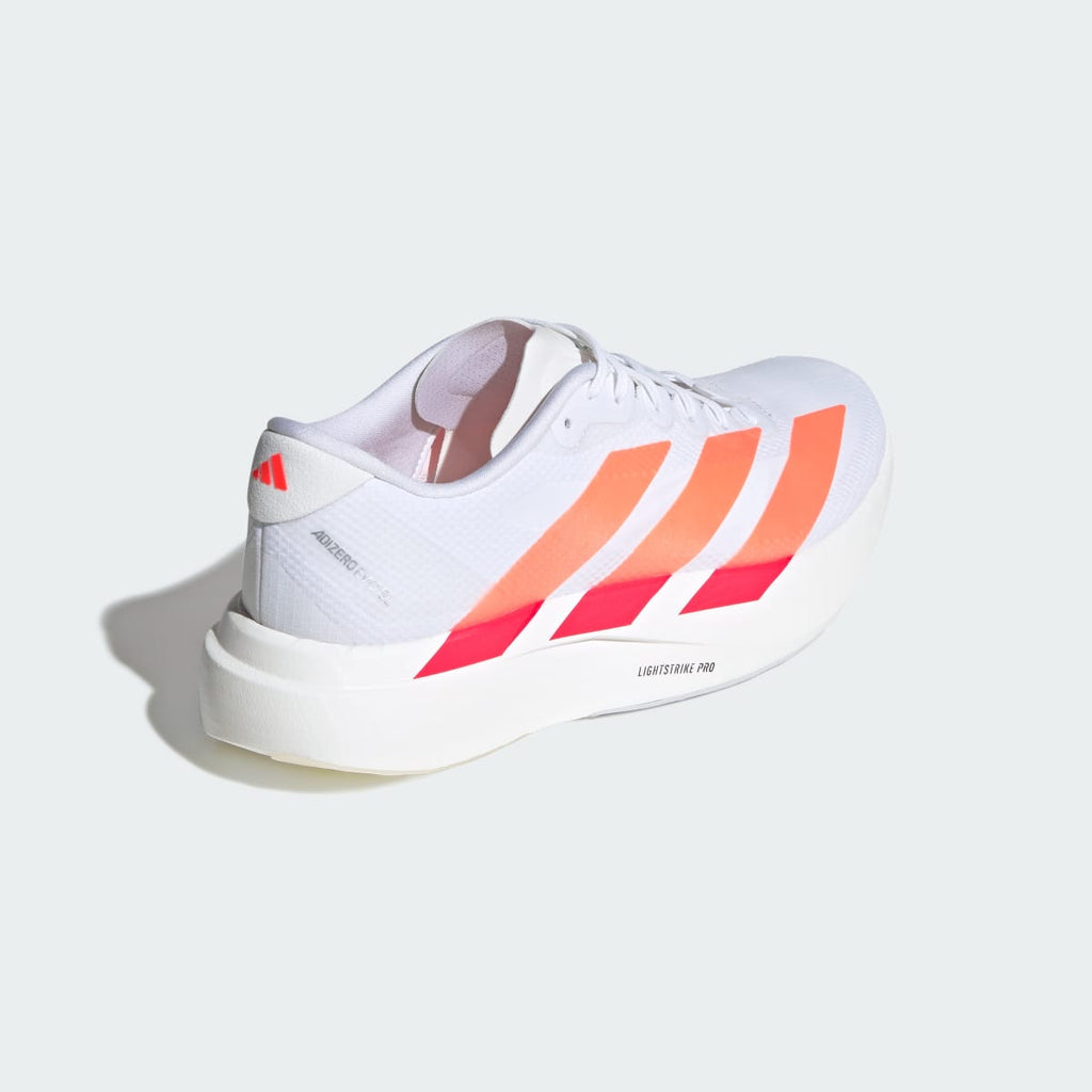 Adidas Men's Adizero EVO SL Woven Running Shoes - Cloud White / Lucid Orange / Lucid Red - Image 5