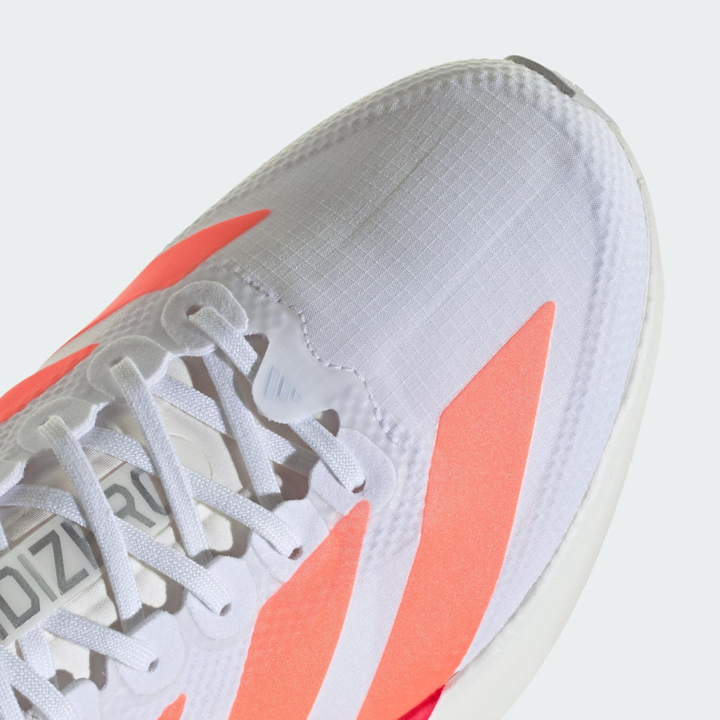 Adidas Men's Adizero EVO SL Woven Running Shoes - Cloud White / Lucid Orange / Lucid Red - Image 7