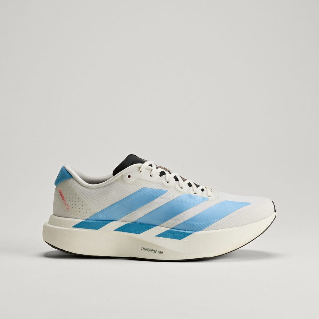 Adidas Women's Adizero EVO SL Woven Running Shoes - Off White / Light Blue / Off White - Image 3