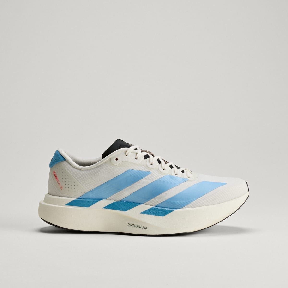Adidas Women's Adizero EVO SL Woven Running Shoes - Off White / Light Blue / Off White - Image 3